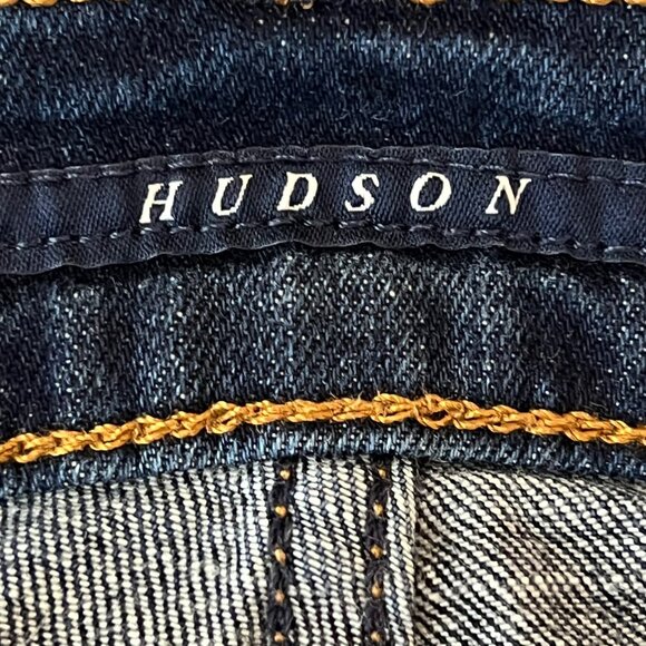 Hudson Men Distressed Stretch Blue Denim Jeans 33x30.5 Wilde Relax Straight Leg - Picture 8 of 13